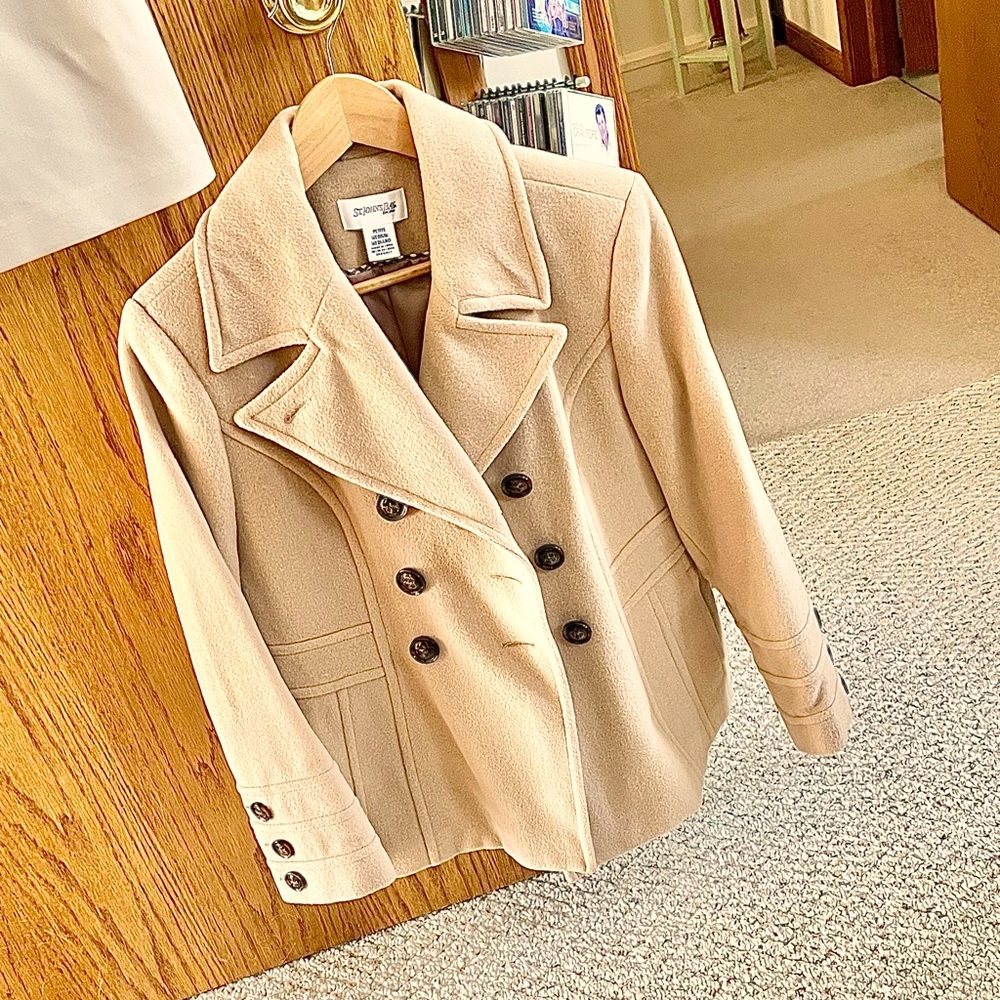St. John’s Bay, petite, tan car coat. Very warm